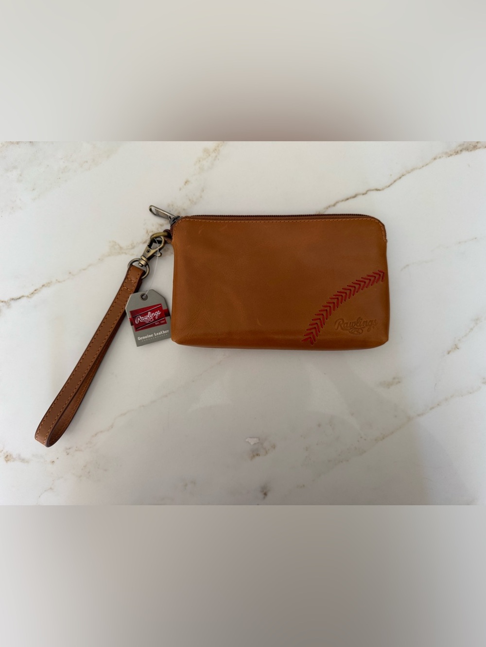 Rawlings Stadium Leather Wristlet Tan -New with tags !